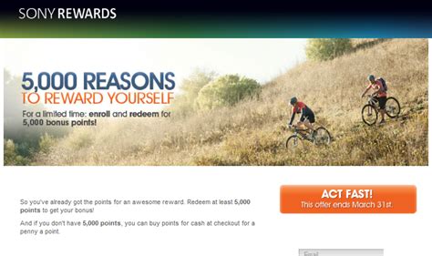 Thank you for your patience in the meantime. 5,000 Sony Reward Points for Redeeming in March - InACents.com