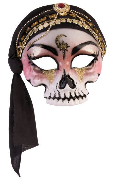 Fortune Teller Mask With Scarf Black Half Mask Fortune Teller