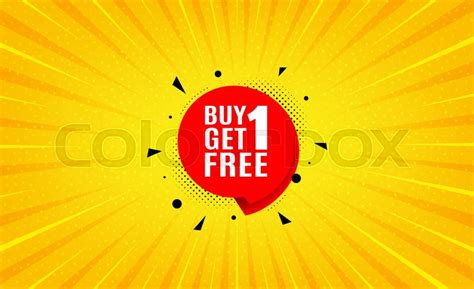 Buy 1 Get 1 Free Sticker Yellow Stock Vector Colourbox