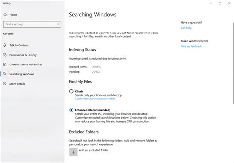 Turn On Or Off Enhanced Mode For Search Indexer In Windows 10