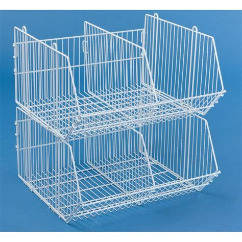 Stackable Wire Dump Bins For Floor Includes 2 Removable Dividers For