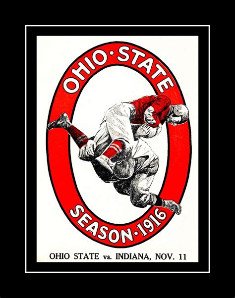 Vintage 1910s Ohio State Football Poster 1916 Buckeye