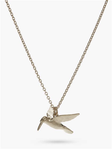 Alex Monroe Hummingbird Pendant Necklace Silver