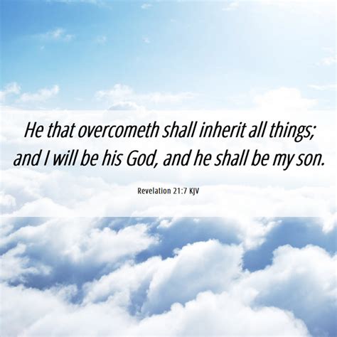 Revelation 217 Kjv He That Overcometh Shall Inherit All Things And