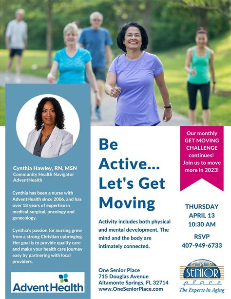 be active let s get moving one senior place