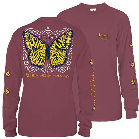 Shop Simply Southern Butterfly Long Sleeve T-shirt-Serendipity Gifts St ...