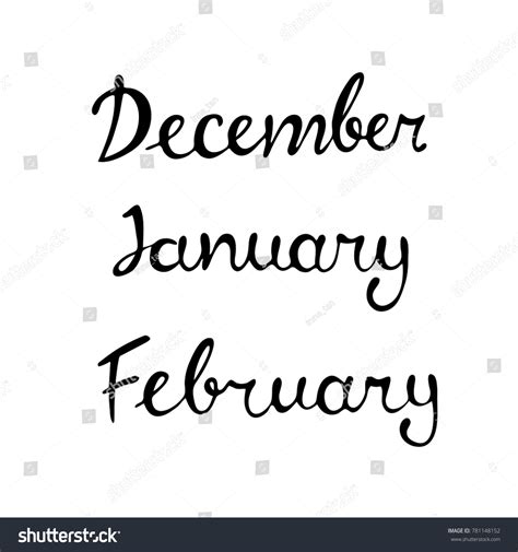 Winter Months December January February Hand Royalty Free Stock