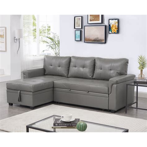 Laura Reversible Sleeper Sectional Sofa Storage Chaise By Naomi Home