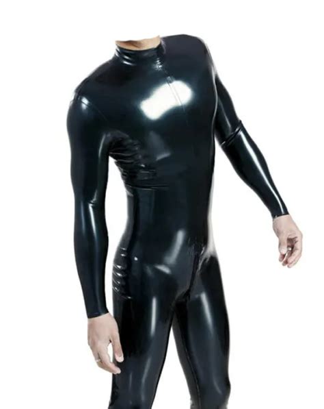 100 Latex Rubber Special Cosplay Crotch Zippe Catsuit Gummi Bodysuit