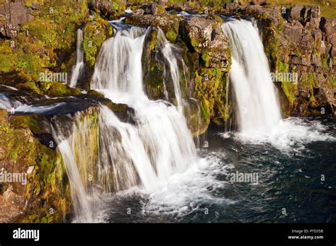 Kirkjufellsfoss Waterfall Near Grundarfjördur Snæfellsnes West