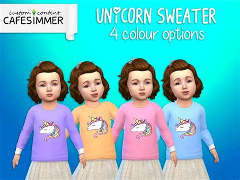 Cafesimmer Toddler Unicorn Sweater Unicorn Sweater Sims 4