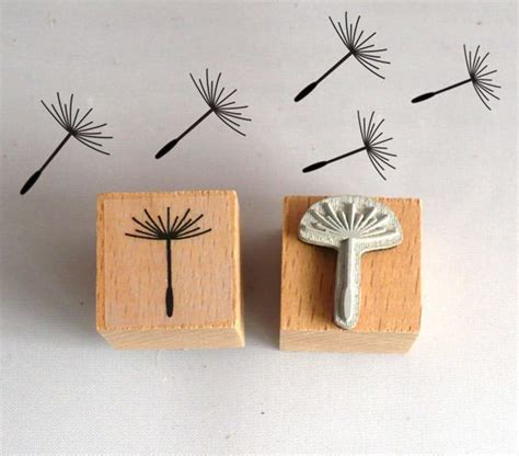 Stamp Dandelion Rubber Stamp 15 X 20 Mm Etsy