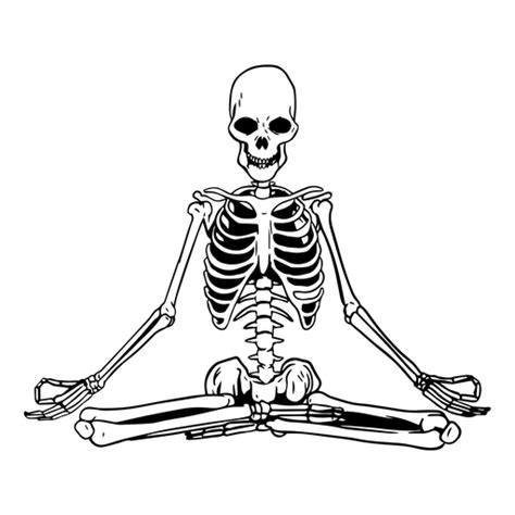 Ioga Do Crânio Meditar Ilustração Esqueleto Baixar Pngsvg Transparente