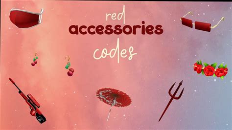 Cute And Aesthetic Red Accessories With Codes Roblox Teehee