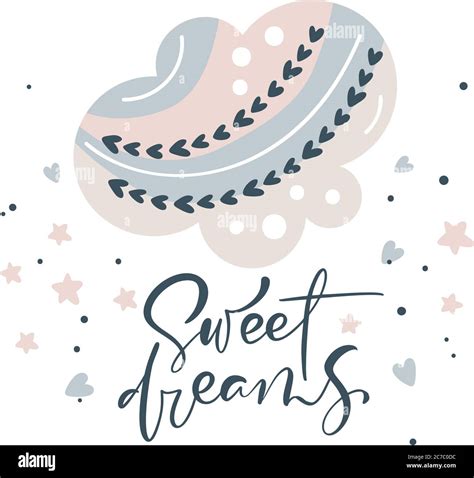 Sweet Dreams Vector Calligraphy Lettering Text And Illustration Cloud