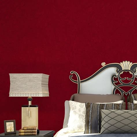 Haokhome Solid Color Non Woven Wallpaper For Wall Red
