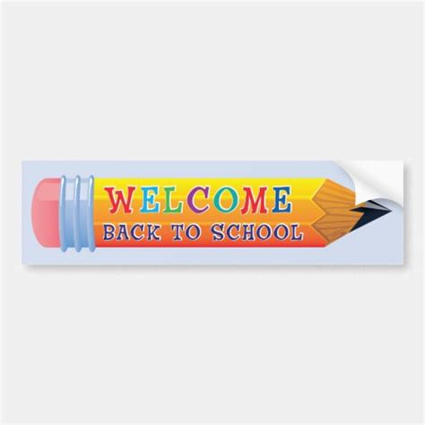 Pencil Welcome Back To School Wall Stickers Bumper Sticker Zazzle