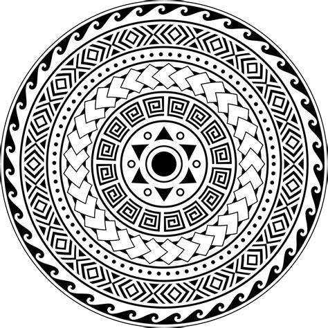 Tribal Mandala Abstract Circular Tribal Polynesian Mandalageometric