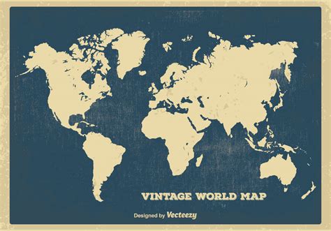 Vintage World Map Vector Art Icons And Graphics For Free Download