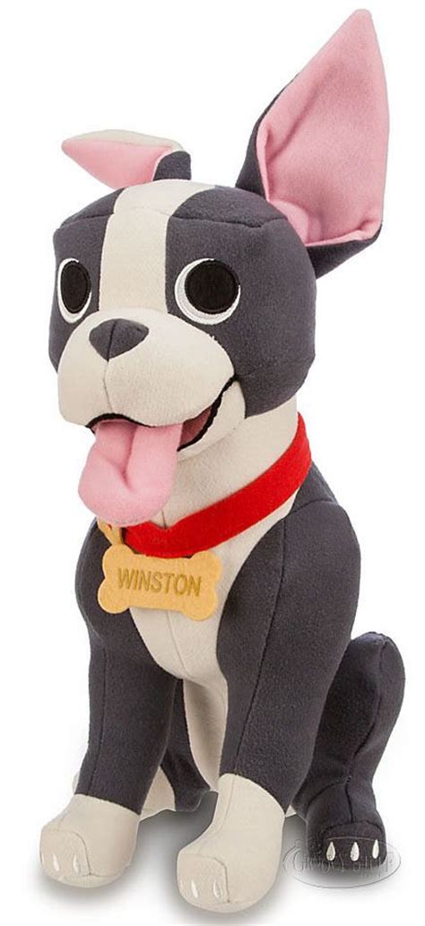 Disney Store Feast Winston The Boston Terrier Dog Large Stuffed Plush