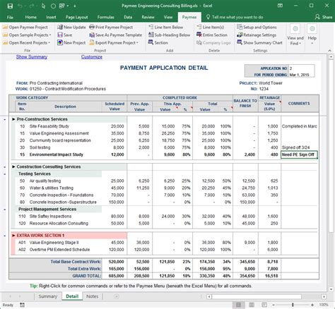 Construction bid items schedule can serve as the schedule of values. Payment Application Made Easy for Excel - Free download ...