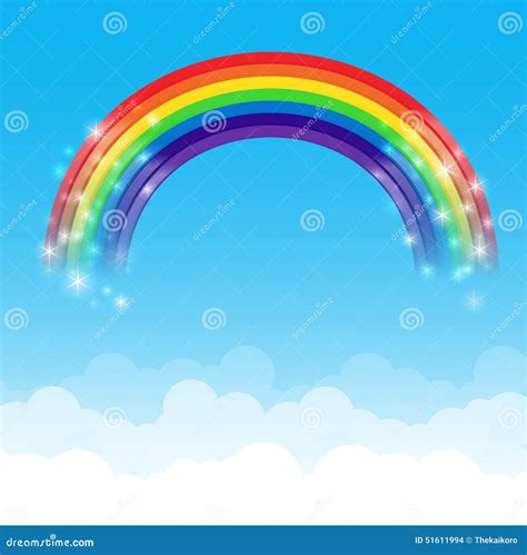 Rainbow Cloud And Sky Background Stock Vector Illustration Of