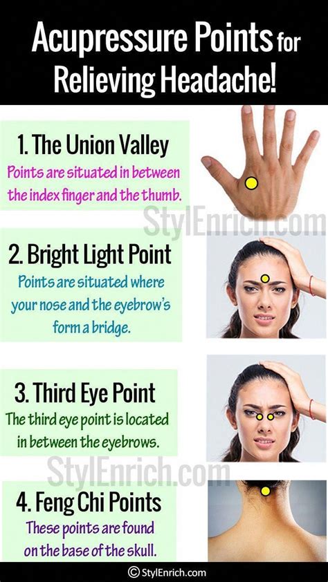 Acupressure Points To Relieve A Headache In 2022 Acupressure Points For Headache Pressure