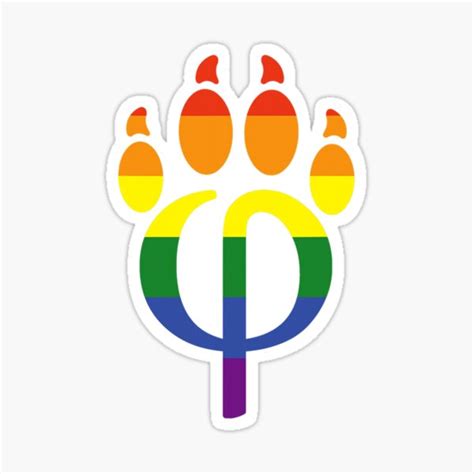 Gay Furry Pride Fandom Paw Phipaw Lgbt Rainbow Furries Sticker For