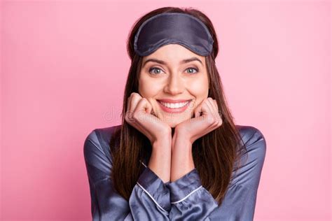 Photo Portrait Of Cheerful Girl Holding Face With Two Hands Isolated On Pastel Pink Colored