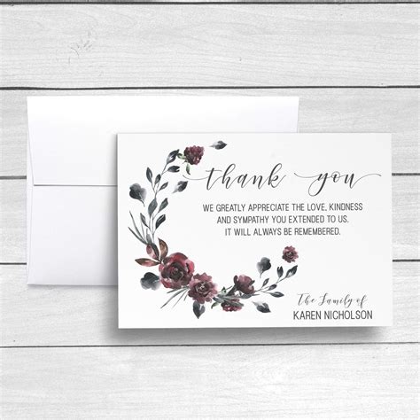 Sympathy Acknowledgement Cards Bereavement Cards Funeral Etsy In 2020