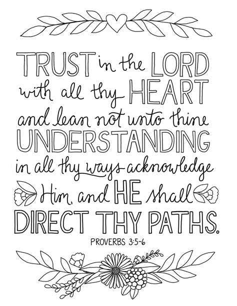 Just What I Squeeze In Trust In The Lord Coloring Page 6 Bible