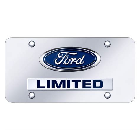Autogold® Dltdfcc Chrome License Plate With 3d Chrome Ford Limited