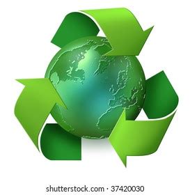 Recycling Symbol Encompassing Planet Earth Ilustraci N De Stock