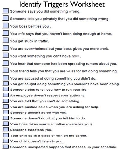 Printable Identifying Triggers Worksheets Portal Tutorials