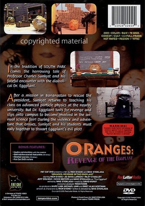 A newly married couple's life is shaken by the arrival of a vengeful pontianak, forcing them down a dark path of betrayal, witchcraft and murder. Oranges: Revenge Of The Eggplant (DVD 2005) | DVD Empire