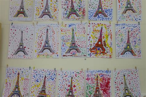La Tour Eiffel En Pointillisme Ecole St Joseph Antigny