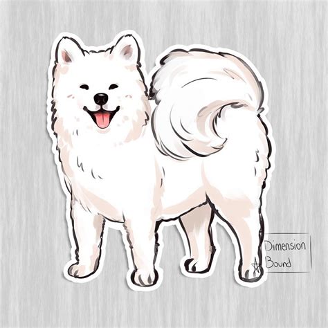 Aesthetic Sticker Samoyed Dibujo De Perro Dibujos Bonitos De