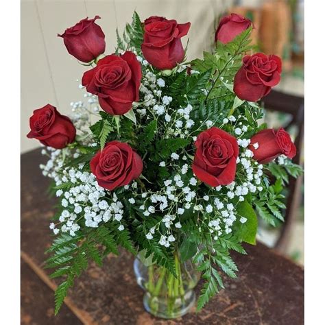 Classic Dozen Rose Arrangement Any Color Sunshine Designs Florist