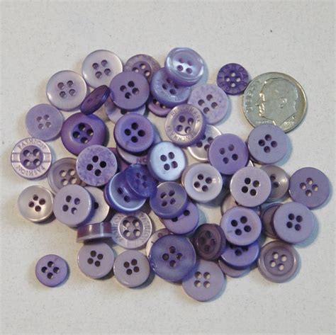 Lavender Buttons 50 Small Round Buttons Grab Bag Crafting Etsy