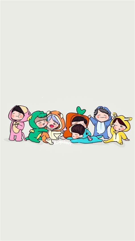 Follow the vibe and change your wallpaper every day! So cute!! Bts 4th muster | Bts drawings, Bts chibi