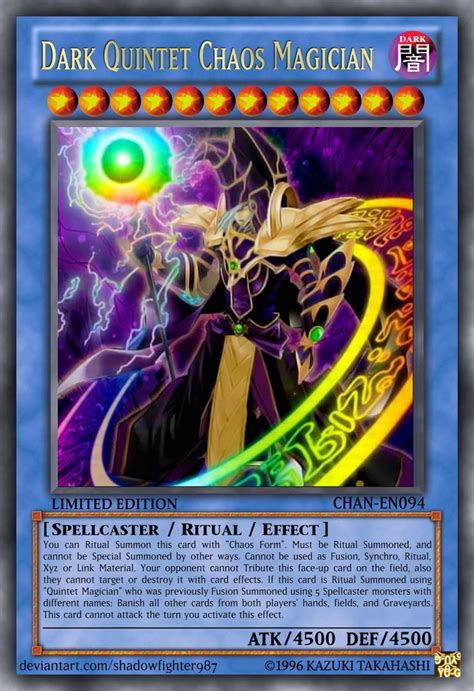 Dark Quintet Chaos Magician Yugioh Rare Yugioh Cards Custom Yugioh