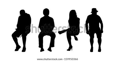 Black Silhouettes People Different Sex Age Stock Illustration 159950366
