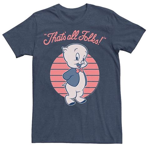 Mens Looney Tunes Porky Pig Thats All Folks Tee Pig Tees Thats All