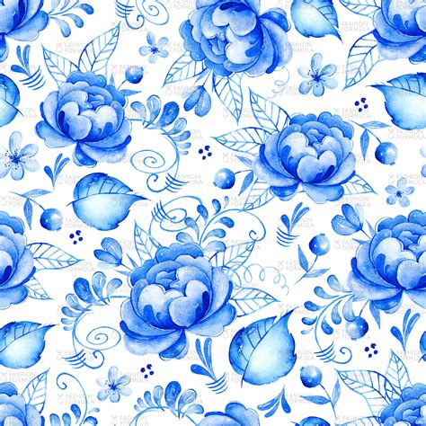 China Blue Flowers By Katerina Folk Art Flowers Flower Art White