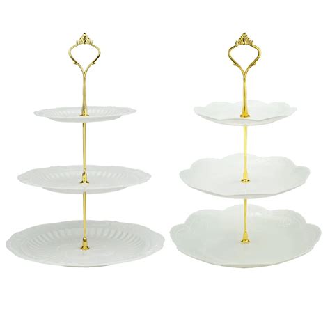 3 Tier White Plastic Cake Stand Dessert Stand Pastry Stand Cupcake