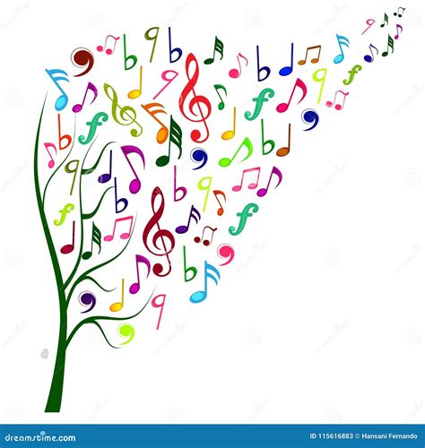 Colourful Music Notes Tree Stock Illustration Illustration Of Music