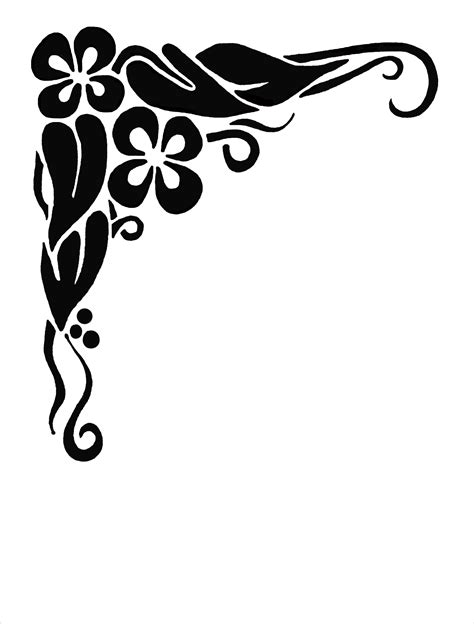 Black And White Flower Border Clipart Free Download On Clipartmag