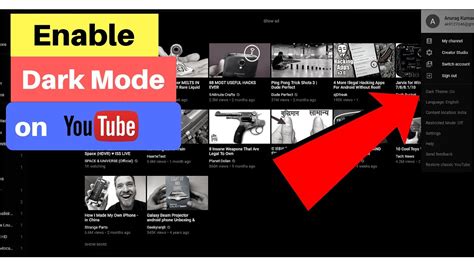 How To Enable Dark Mode On Youtube Youtube