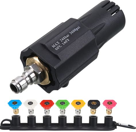 RIDGE WASHER Turbo Nozzle For Pressure Washer Rotating Nozzle With 7 Spray Tips And Nozzle