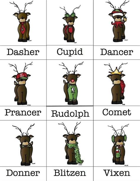 the different types of reindeers are shown in this picture including names and pictures